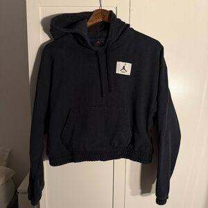 Jordan Black Cropped Hoodie – Loose Fit